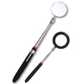Telescoping Inspection Circular Mirror with 2 LED Light and Mirror on a Stick and Extendable Mechanic Tool for Automotive,50mm Circular Mirror 360 Swivel for Extra Viewing