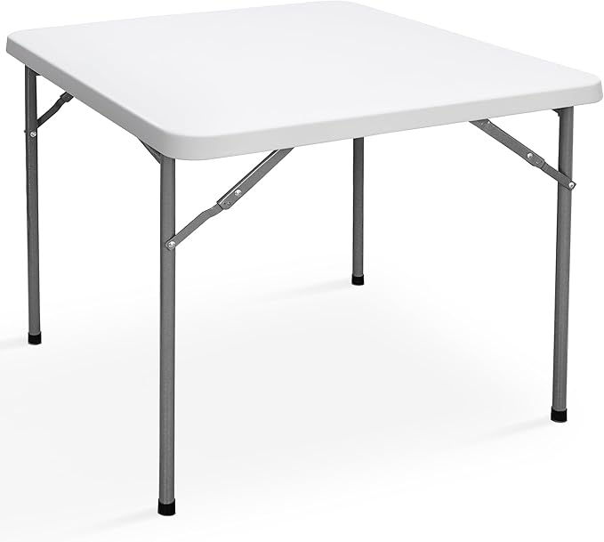 SUPER DEAL 33 Inch Folding Card Table, Indoor Outdoor Portable Plastic Kitchen by Superdeal