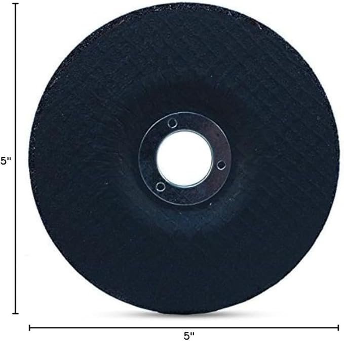 BHA Depressed Center Metal Grinding Wheels for Angle Grinders, 5” x 1/4” x 7/8” - 5 Pack