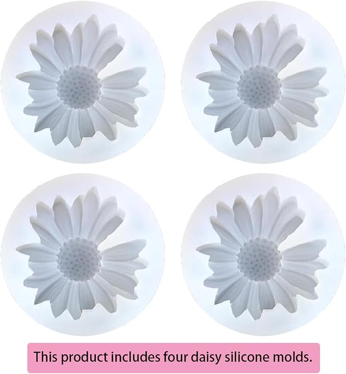 4 PCS Daisy Flower Silicone Mold Set, Small Flower Candle Molds - Image 5