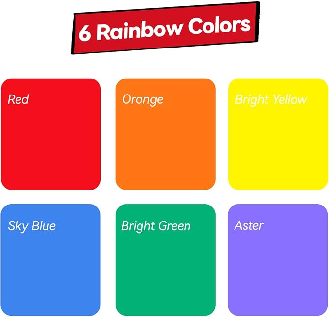 Coogert 6 Rainbow Colors Jumbo Poster Markers, 15MM Thick Permanent Acrylic - Image 3