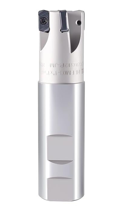 Accusize Industrial Tools 1" High Feed Indexable End Mill, 1" Shank, 4 Flutes, with LNMU030312R-JM Inserts, HFEM-0001