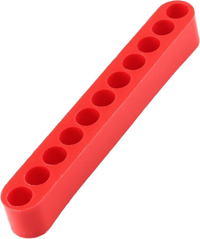 20Pcs 11 Holes Hex Shank Screwdriver Bit Holder, Plastic Screwdriver Head Storage Case, Drill Bit Storage Case, Screwdriver Head Holder Organizer Fit for 1/4 Inch Hex Shank, Red