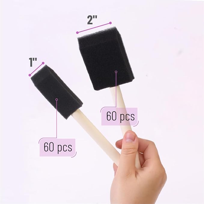 Bates Foam Paint Brushes, 120 Pack, Sponge Brushes - Image 3