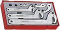 Teng Tools 8 Piece Adjustable C Type Hook and Pin Wrench/Spanner Set - TTHP08