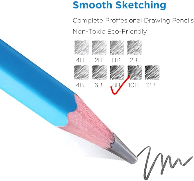 Sketch Pencils for Drawing 8B, Sketching & Doodling | Graphite Pencil for - Image 3