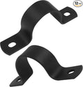 12Pcs Black Pipe Strap, 1 Inch Metal Pipe Clamp Rigid Conduit Clamp, 2 Hole U Bracket for Pipe Fixing/Plumbers(Inside Diameter: 3.5cm)