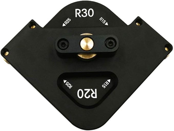 8 in 1 Aluminum Alloy Corner Radius Routing Templates Aluminium Alloy Router Templates for for Trimmer R10 R15 R20 R30, T15 T20 T25 T30 Half Round Corner Radius Quick-jig
