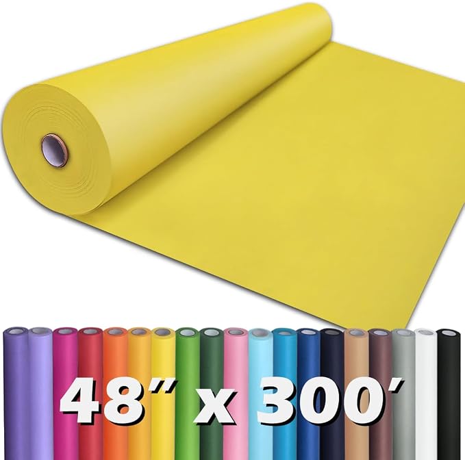 PerkHomy Lemon Yellow Kraft Paper Roll 48" x 3 by PerkHomy