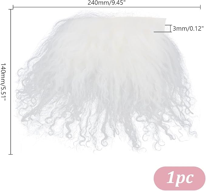 arricraft White Wool Doll Wig, Curly Hair, 5.5x9.45x0.12 Inch, DIY Doll Making - Image 2