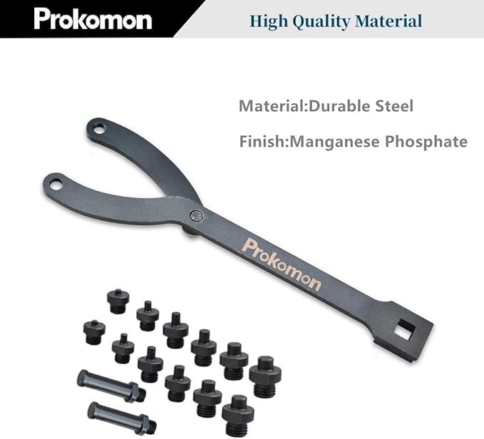 Prokomon Variable Cylinder Spanner Wrench Set; 15Pc Adjustable with Variable Spanner Wrench Pins