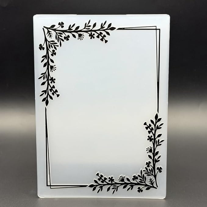 3D Plastic Embossing Folder TemplateFloral Vine Border Texture 5x7 Inch by Unknown