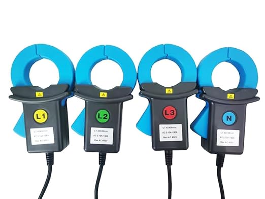 ETCR5000 3 Phase Power Quality Analyzer Three Phase Multi-Functional Power Quality Logger with ETCR040B Ф40mm Current Clamp Sensor 4PCS Range 0.10A-100A