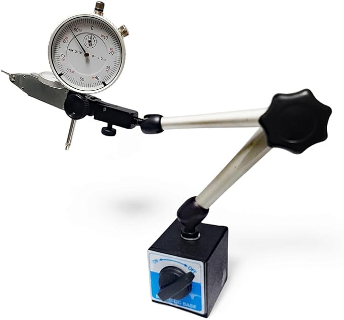 Magnetic Base Indicator 0.0005" Test Indicator and 0.001" Dial Indicator New 1 Base 2 Indicators