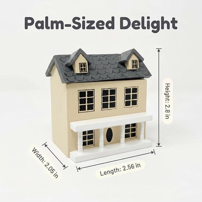 Miniature Villa Model Wooden Tiny House Compact Dollhouse Mini House Storage - Image 6
