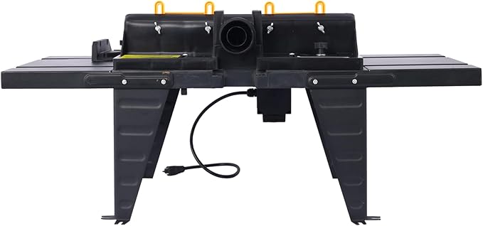 Electric Benchtop Router Table Wood Working Tool Craftsman Tool Stands Woodworking Bench Table Aluminum Strong Structure Tables for Woodworking Tasks (Black, 34")