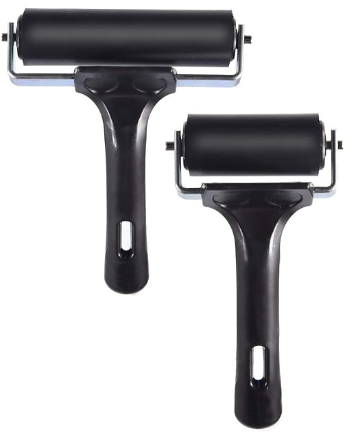 2Pcs Rubber Brayer Roller for Printmaking by AKIRO