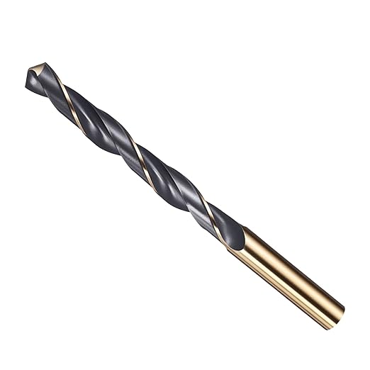 Drill Bit, 11mm Cutting Diameter, 4341 HSS Gold and Black 118° Cutting Angle Number Jobber Bits - (Applications: for Drilling Soft Metal Plastic Wood), 1-Pieces