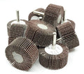 Benchmark Abrasives 2" x 1" Aluminum Oxide Flap Wheel with 1/4" Shank Mounted, Perfect for Woodworking Grinding Polishing Rust Paint Removal (10 Pack) - 120 Grit