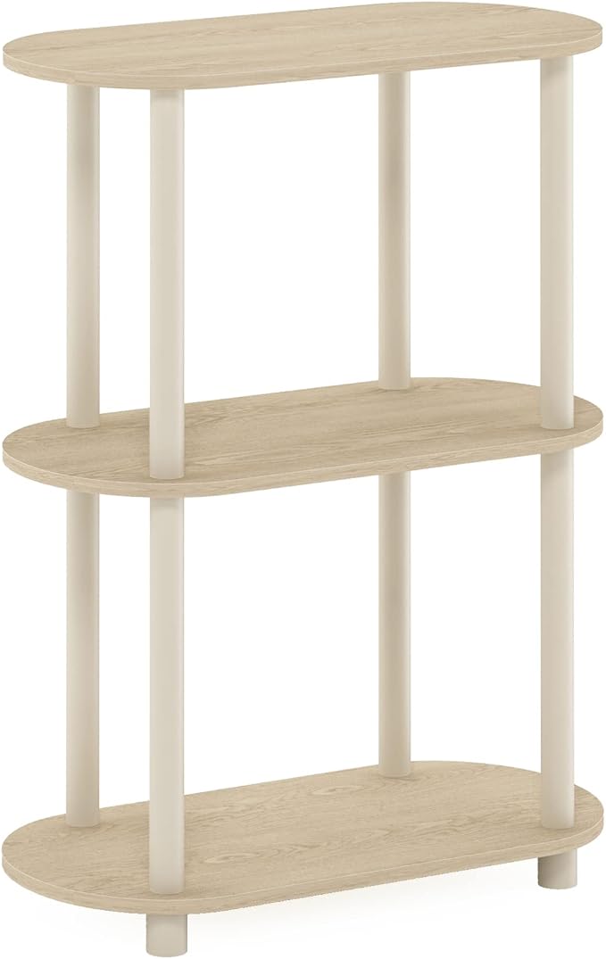 Furinno Turn-N-Tube No Tools 3-Tier Modern Oval Side Display Rack, Bauhaus - Image 6