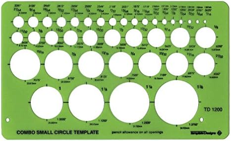 ALVIN, TD1200, Circle Guide Template, Drawing and Drafting Tool for Artists, Architects, Design and Drafting, 4.25" x 7.25" x .030"