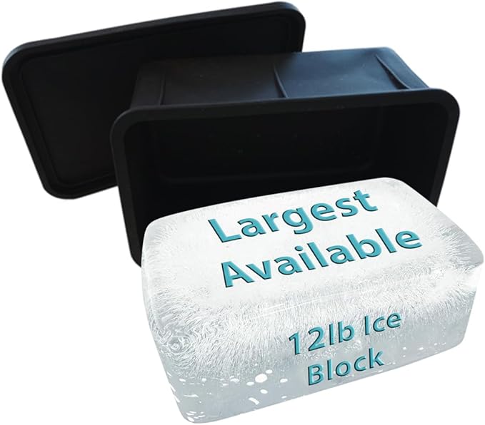 Ice Block Form With Lid Makes 12 Lb. Ice Cube 11" x 7" x 5" Largest Available by MT.BAY