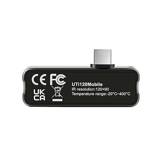 UNI-T Thermal Camera, Android USB-C MicroUSB, Infrared Camera Thermal Imager for Smartphones - UTi120Mobile, 120x90 IR Resolution All-Purpose Pro-Grade with App Extension Cord, 2Meter Drop Durability
