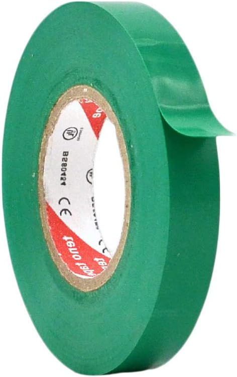 WOD ETC766 Professional Grade General Purpose Green Electrical Tape UL/CSA Listed core. Vinyl Rubber Adhesive Electrical Tape: 1/2 inch X 66 ft - Use at No More Than 600V & 176F (Pack of 1)