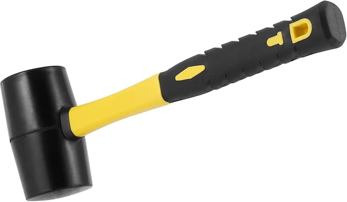 3 PCS 32 OZ Black Rubber Mallet Hammer, Rubber Mallet with Non Slip Handle for Camping, Woodworking and Flooring