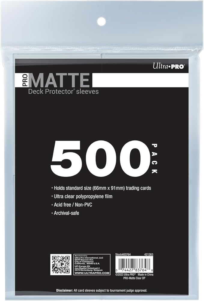 Ultra PRO - 500ct Clear PRO-Matte Standard Card Sleeve Deck Protector, Protect by UltraPro