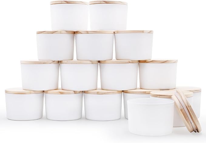 SHOWIN Thick Candle Jars for Making Candles 16 Pcs, 4 OZ Empty Jars by Showin