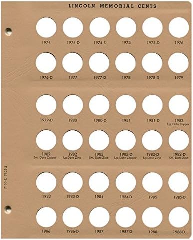 Dansco Lincoln Cents Replacement Page 1974 – 1988-D 7/3#6-7100/#2-7102 by Unknown