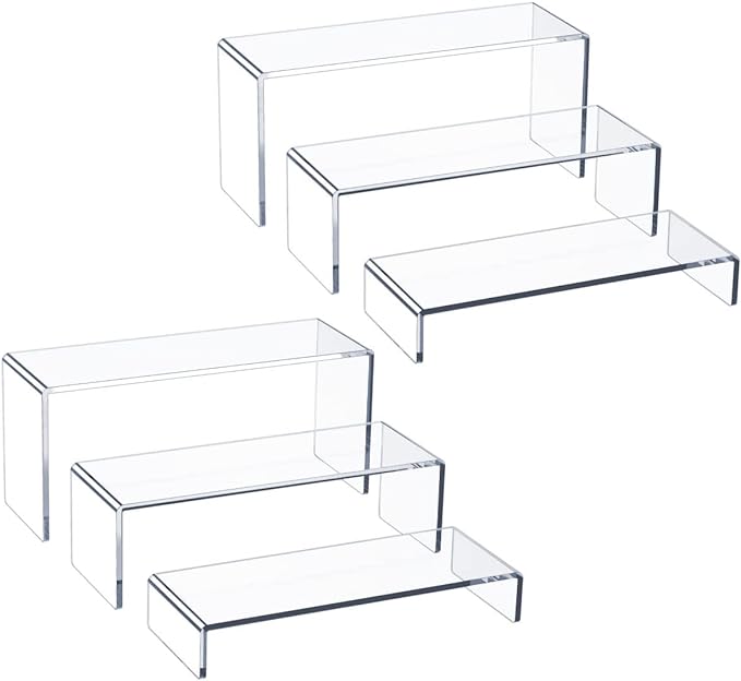 HIIMIEI Acrylic Display Risers, Thickened 5mm Clear Rectangular Risers by HIIMIEI