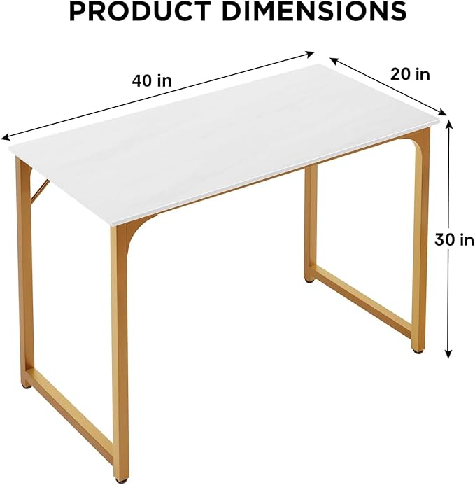PayLessHere | 39 Inch Computer Desk | White Gold | Office Desk - Image 3