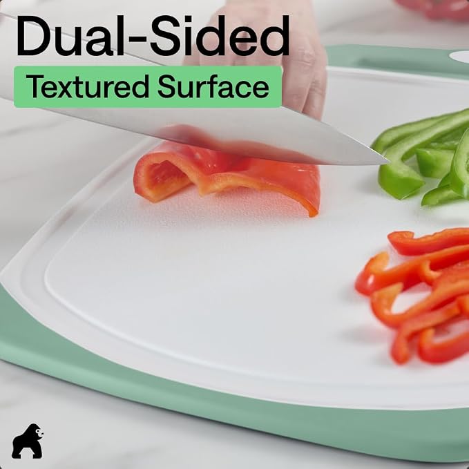 GORILLA GRIP BPA-Free Reversible Kitchen Cutting Board Set of 3, US Designed - Image 6