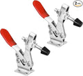 POWERTEC 2PK Toggle Clamp, 500 lbs Holding Capacity, 225D Quick Release Horizontal Clamps w/Antislip Rubber Pressure Tip for Woodworking Jigs and Fixtures, Welding, Drill Press, Crosscut Sled (20325)