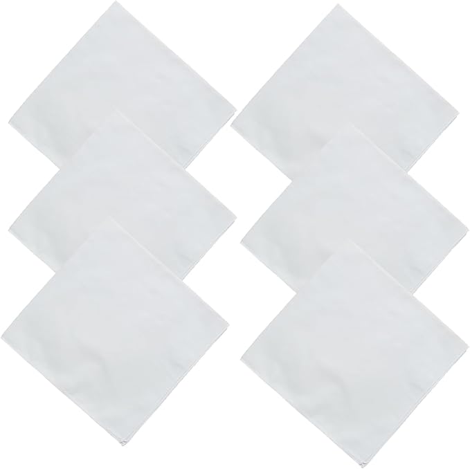White Bandanas Women Men Large Cotton Tie Dye Party Supplies Plain Head Wrap by MLMOMVME