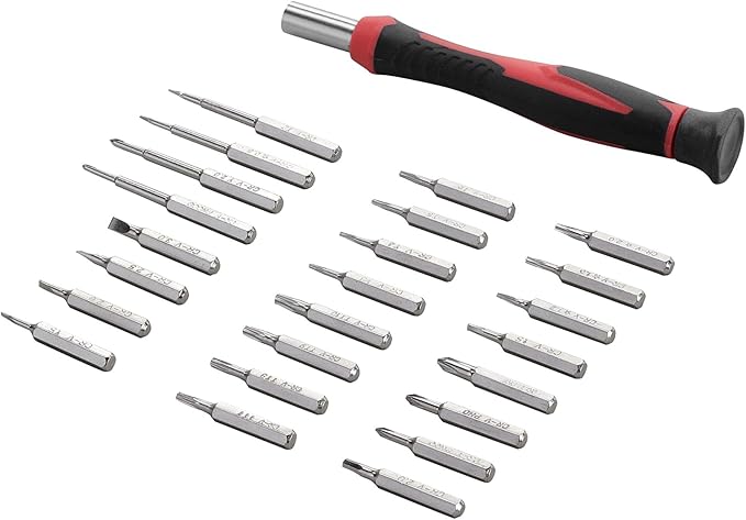 24 in 1 Precision Screwdriver Set, Small pocket tool set with Phillips,Slotted, Tox,Tri-wing,Star,Hex precision bits,Great for Electronics, PC,Watch, Eyeglass Repairing.