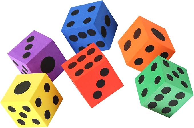 MIDELONG Foam Dice Set, 1.5 Inch Large Assorted Colorful Foam Dice Cubes - Image 7