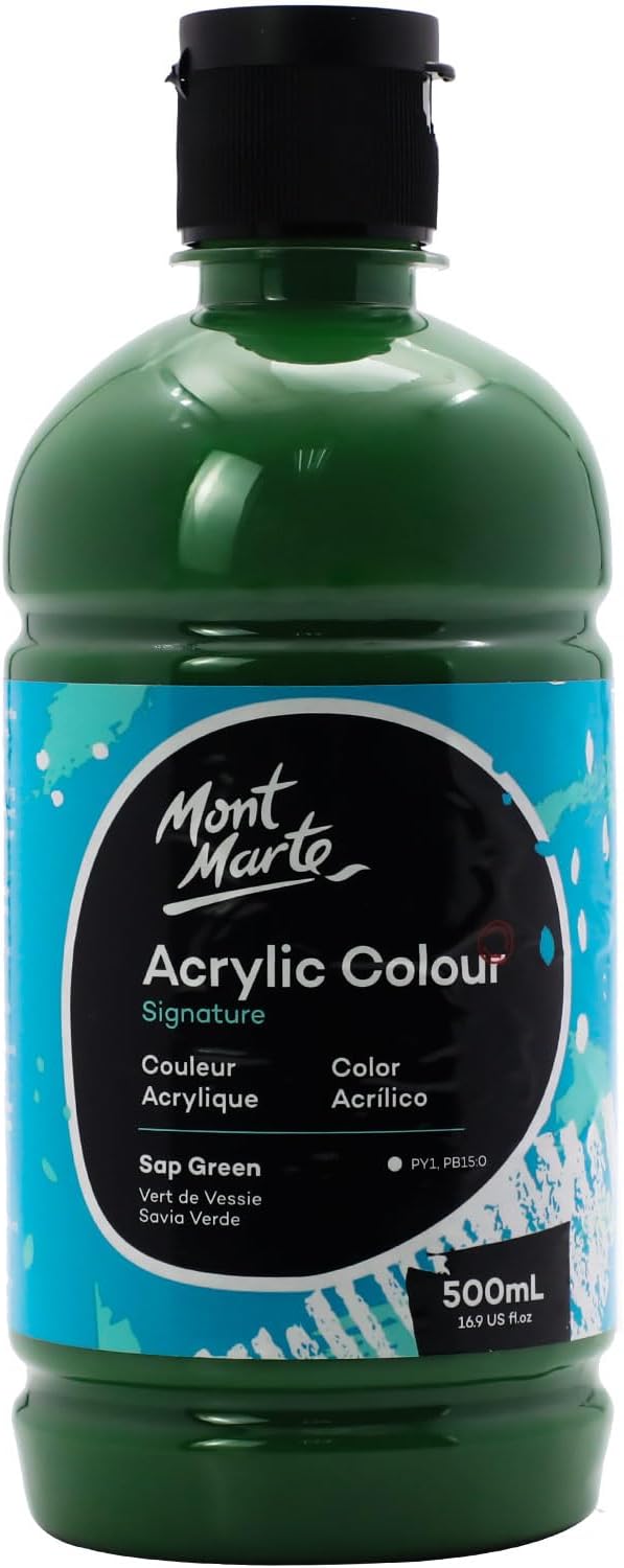 Mont Marte Signature Sap Green Acrylic Paint, Semi-Matte Finish, Suitable by MontMarte