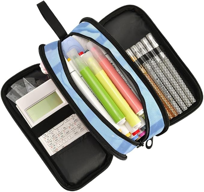 Wolf Snowy Pencil Case Box Boys Girls Large Pencil Pouch Zipper Compartments - Image 4