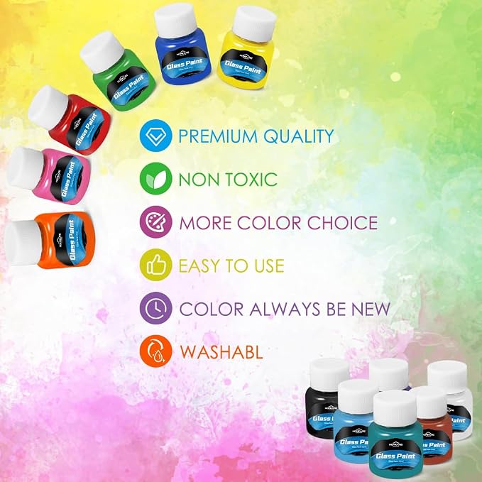 Glass Paint for Glass Painting, Stained Glass Paint for Adults, Artists & DIY - Image 2