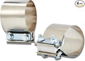 Butt Joint Band Clamps,Exhaust Muffler Clamp Exhaust Pipe Clamps Sleeve Stainless Steel (4, 3.5'')