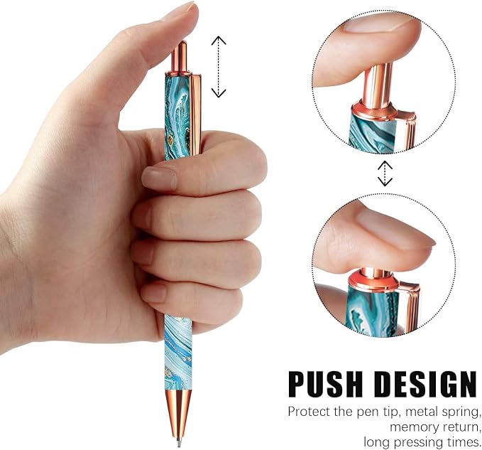 Ballpoint Pen 3Pcs Click Black Ink Metal Retractable 1.0 mm Medium Ballpoint - Image 2