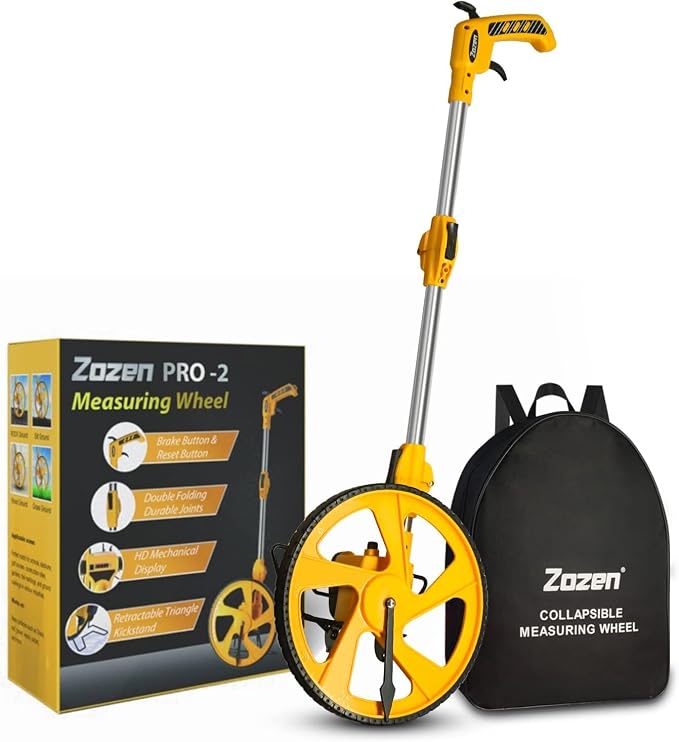 Zozen Pro Measuring Wheel, Brake & Handle Reset, Imperial Mechanical Roller | by Zozen