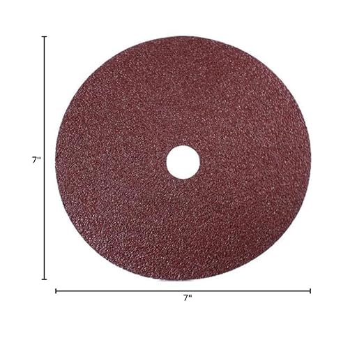 BHA Aluminum Oxide Resin Fiber Sanding and Grinding Discs, 7” x 7/8” Arbor Hole, 24 Grit - 25 Pack