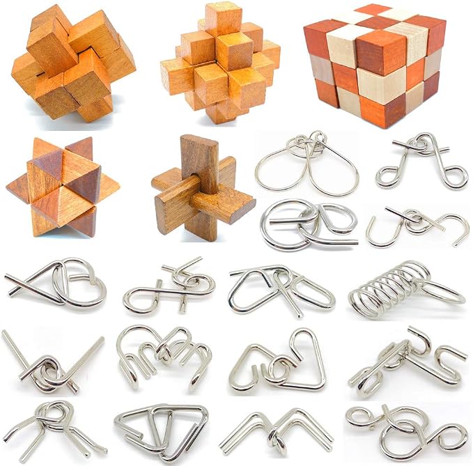 Guaishou Brain Teasers with The Puzzles 21Pcs Unlock Interlock Game IQ Test Toy by Guaishou
