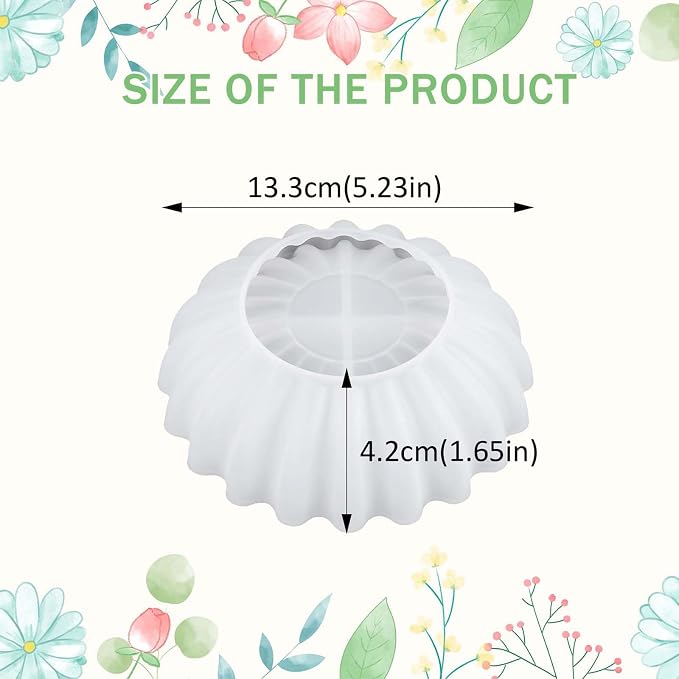 Resin Molds for Bowl, 5.24 x 1.65 inches Flower Tray Silicone Molds for Resin - Image 2