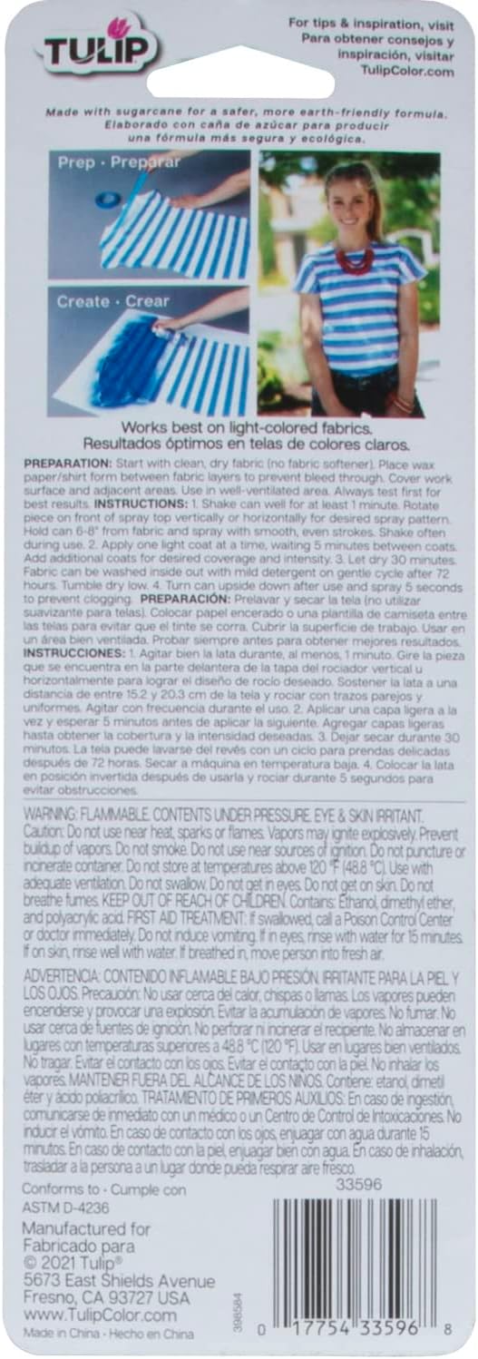 Tulip ColorShot Instant Fabric Spray Paint, Permanent Color Spray-On Fabric - Image 8