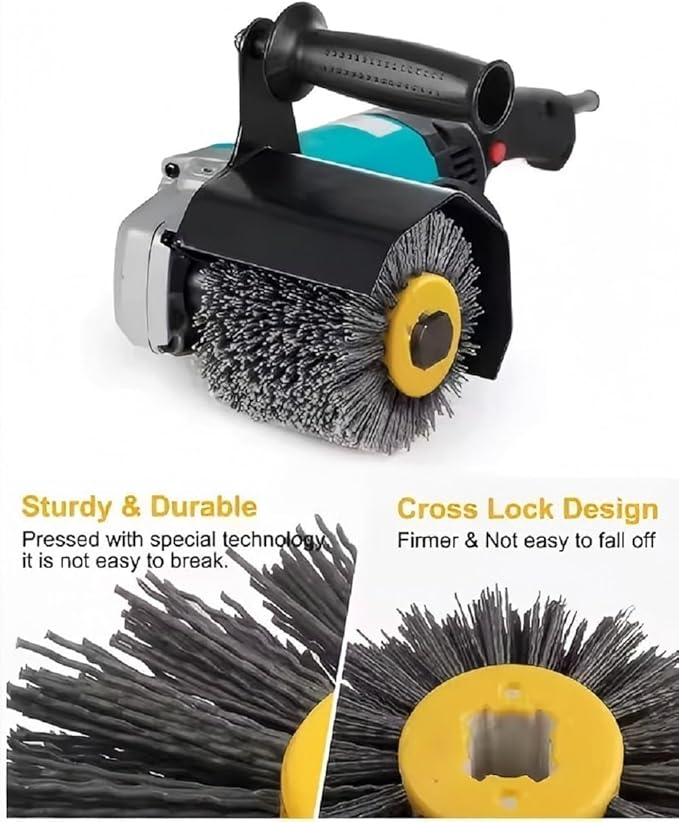 SIGNI Abrasive Nylon Drawing Wheel Drum Burnishing Polishing Brush for Wooden Furniture Floor Polishing 120X100mm 80 Grit 1pack